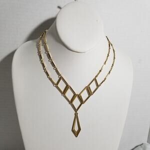 Vintage Sarah Coventry geometric 16" necklace 2" ex. 1.1763